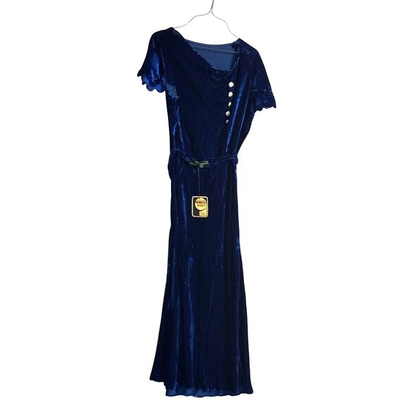 1930s Openhym's Debuvel Transparent Velvet Dress — Art Deco Silk Velvet Gown - Picture 1 of 16